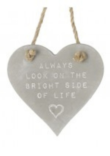Bring a daily dose of optimism to your walls with this large hanging heart plaque from Heaven Sends. With its gentle, rustic finish, this charming piece features the uplifting motto 'Always look on the bright side of life'. Its generous size makes it a wonderful focal point in a hallway, kitchen, or as part of a gallery wall. A thoughtful and cheerful gift for a friend needing a little lift, or simply a happy reminder for your own home.